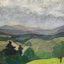 Piedmont - poranek, tłusty pastel, 50x60 cm, 2019